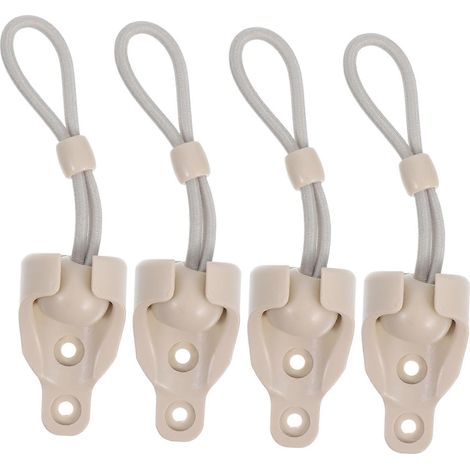 Set mit 4 elastischen Spannern für Außenrollos, winddichtes Zubehör, beige Federausführung. (1/5)
