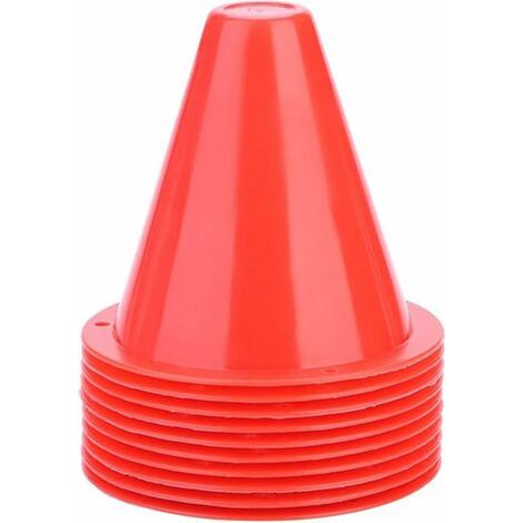 Cône De Signalisation - 8 5 Cm - En Polyéthylène - Pour Entraînement Sportif Extérieur Et Intérieur - Lot De 10 (1/5)