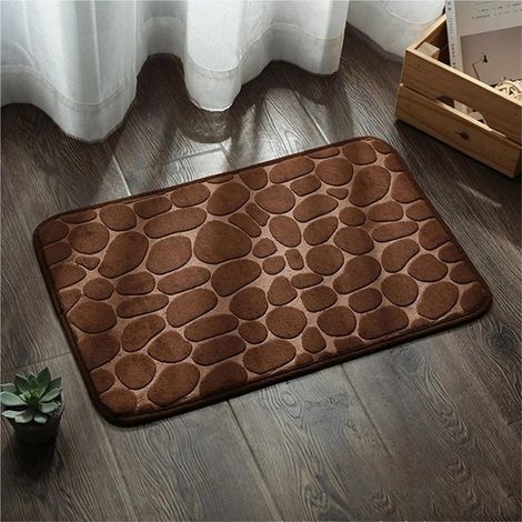 50 x 80 cm saugfähige Badezimmermatte, rutschfest, weiche Bodenmatte, geeignet für Schlafzimmer, Badezimmerboden, Duschmatte, Heimdekoration (Kaffeefarbe) (1/4)
