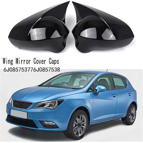 Tapas embellecedoras negras brillantes para retrovisores laterales izquierdo y derecho del Seat Ibiza 6J MK4（）