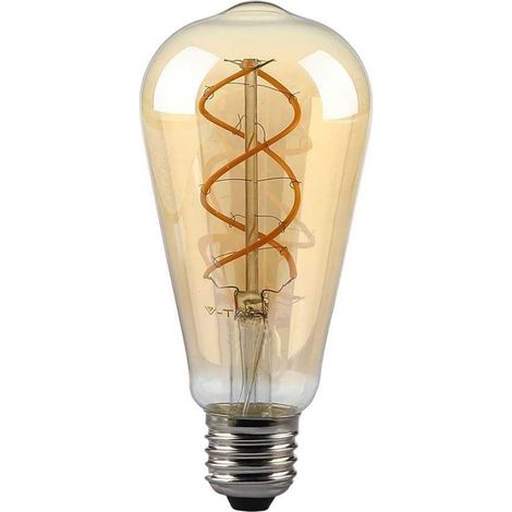 V-TAC VT-2065 Lampadina LED dimmerabile 4.8W E27 ST64 filamento effetto ambrato vintage luce bianco caldo 1800K - 217416 (1/5)
