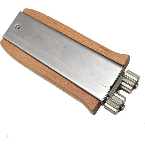 1 Outil de sertissage, tendeur de fil, acier inoxydable, poignée en bois, cadre de ruche, apiculture (1/5)