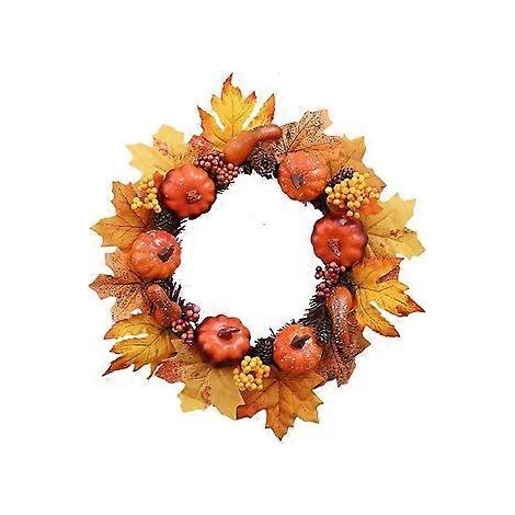 Türkranz für Thanksgiving, Herbstliche Erntedekoration, Pflegeleicht für drinnen und draußen, Durchmesser: 35 cm (1/5)