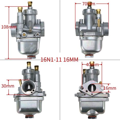 16 mm carburetor 16N1-11 for Simson motorcycles S50, S51, S70, SR4, 404-134 (1/4)