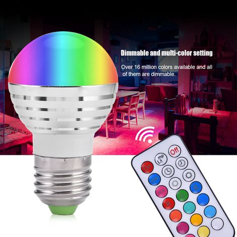 E27 3W RGB LED-Glühbirne mit Kerzenlichtfunktion und Fernbedienung (1/5)