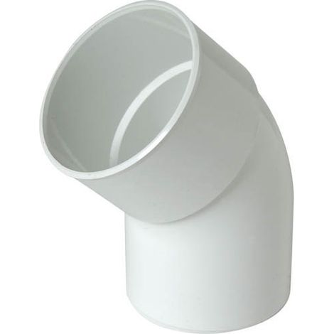 Nicoll – Coude PVC mâle-femelle 45° Ø80 blanc – Raccord pour gouttière – Évite les impuretés – Pour chantiers humides (1/2)