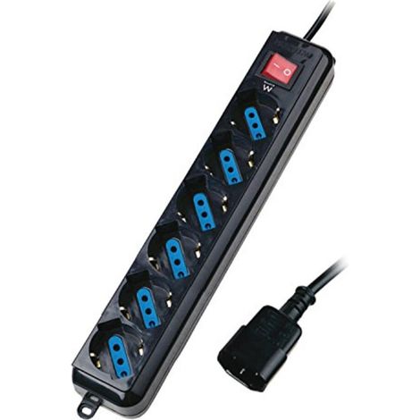 Multiprise 6 Prises avec Interrupteur Ewent EW3925 Schuko Noir (1/2)