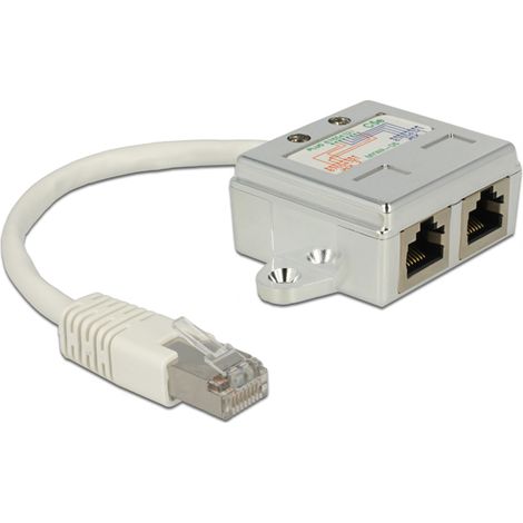 Delock rj45 port doubler 1 x rj45 male 2 x rj45 female (2 x isdn)