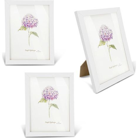 Cadre en bois blanc 15x20 cm, lot de 3 style scandinave épuré idéal décoration maison bureau, pour photos posters ambiance lumineuse suspension ou présentation sur table (1/5)