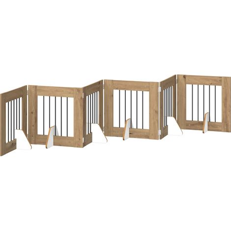 vidaXL Porte de chien pliable avec supports 6 pc Chêne artisanal