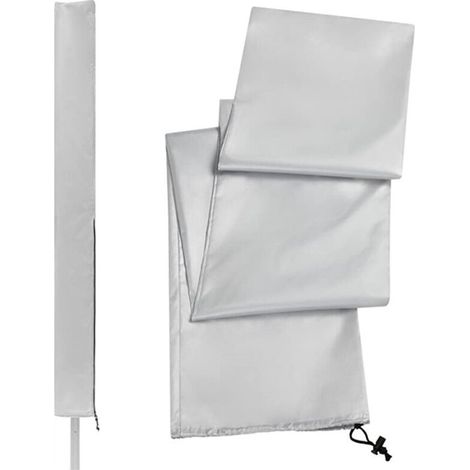 Housse de sèche-linge rotative, imperméable et zippée, pour étendoir et séchoir de jardin (argent) (1/4)