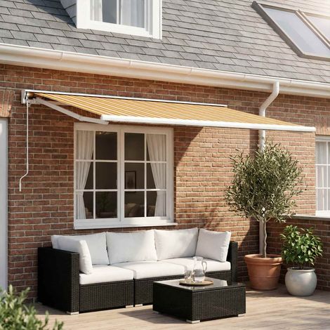 vidaXL Awning Replacement Fabric Orange and Black 250 x 200 cm (1/5)