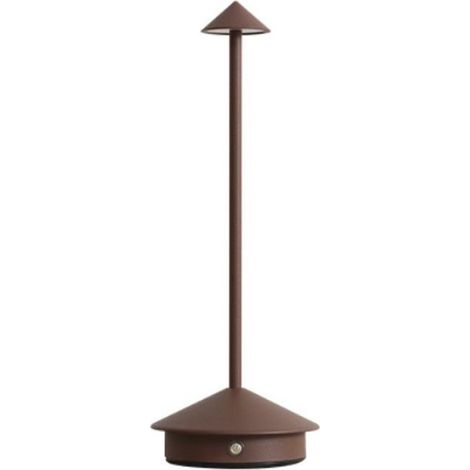 Lampe de Table Rechargeable et Sans Fil avec Contrle Tactile,pour chevet, interieur, terrasse, restaurant,Hauteur 30 cm (marron) (1/3)