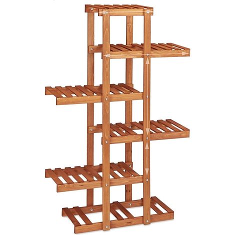Scaffale portafiori in legno scala per piante 5 livelli marrone chiaro 2213013/3