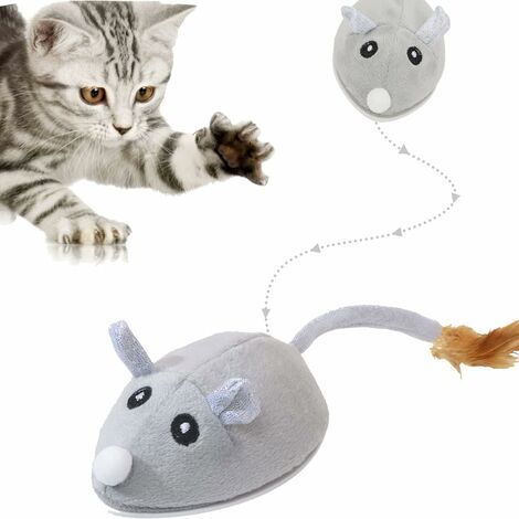 Elektrische Katzenspielzeugmaus, interaktive Spielzeugmaus mit USB-Kabel für Katzen, die herumlaufen und sich langweilen (1/5)