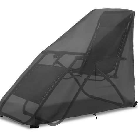 Housse de chaisepour extérieur 210D imperméable et résistante - Housse de chaise longue pliante zéro gravité - Noir - 99 x 66 x 113 cm (L x l x H) (1/5)