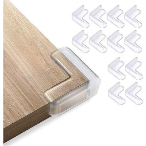 FENOPLASTICALot de 12 protections d'angles adhésives pour la sécurité des enfants du bureau, table basse, meubles en verre, caoutchouc de silicone souple, transparent (1/5)