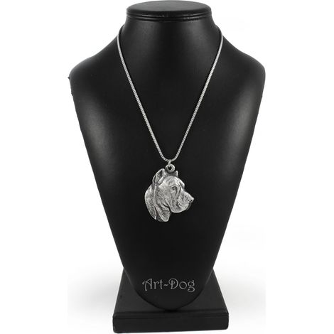 Presa Canario, Perro de las Islas Canarias - collar con colgante de perro en cadena de plata, joyería única de Art-Dog (1/5)