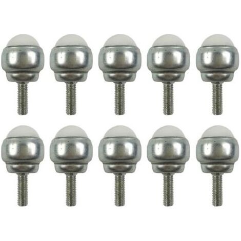 10Pcs Roulettes À Billes Pivotantes, Rouleau en Acier Au Carbone Avec Tige Filetée M5, Mini Industriel Roue Universelle À Roulement À Billes pour Meubles, Bandes Transporteuses (2 Nylonkugel) (1/5)