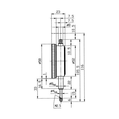 Helios Preisser 0701111 comparador plata precisión 0,01 mm