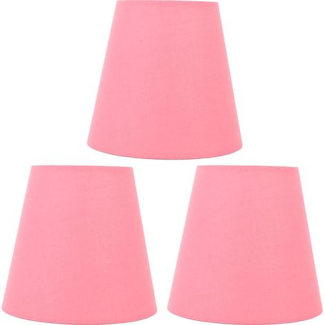 Abat-jour en tissu, 3 pièces, Type d'intervention innovant E14, cache-poussière moderne pour chambre à coucher, chevet, rose (1/5)