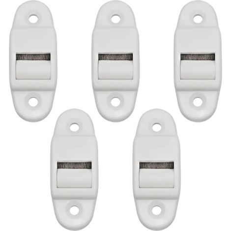 5 Guide-cordon, montage en surface, avec rouleau et brosse, pour store enrouleur 16 mm, blanc (1/5)