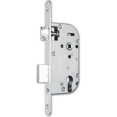 Serrure axe 50 NF Métalux clé L gauche sans gâche réversible - aspect inox - EURO-ELZETT - G838E2D7K4L ROZ
