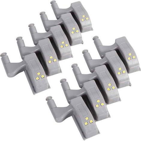 10 luces LED con sensor de bisagra para armario, vestidor, cocina, luz nocturna, armario, gabinete, alacena, luz nocturna (1/5)