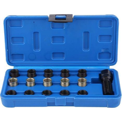 Kit d'outils de réparation de Filetage de Bougie d'allumage 16Pcs 14mm x 125 M16 Tap avec étui Portablespark Plug kit Spark Plug Thread Repair rethreading kit de Reparation Bougie (1/5)
