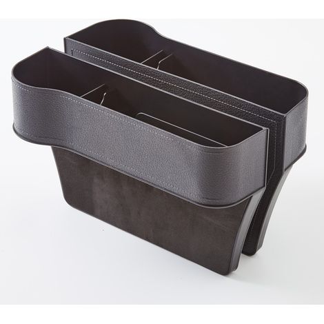 BEBUSINGOTO 2-teiliges Auto-Sitzspalt-Organizer-Aufbewahrungsbox, Auto-Sitzspalt-Organizer für seitliche Aufbewahrungsboxen, Auto-Kofferraum-Organizer, Autozubehör, Auto-Organizer zum Nähen (Schwarz) (1/5)