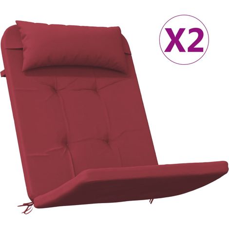 Maison Exclusive - Coussins de chaise adirondack lot de 2 rouge bordeaux (1/5)