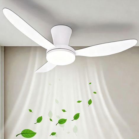 Ventilateur de plafond LED 109 cm avec moteur DC économique, télécommande incluse, 6 vitesses et 3 tons lumineux réglables (1/5)
