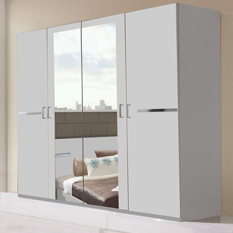 Armoire de rangement coloris blanc - Dim : 180 X 210 X 58 cm -PEGANE- (1/2)