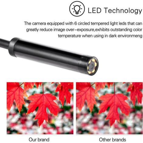 Endoscope sans fil 1080p Hd Wifi Endoscope Caméra d'inspection(5m) (1/5)