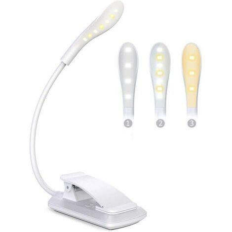 Reading Lamp, 7 LED Rechargeable Clip-On Reading Light, 360° Flexible Neck, 3 Color Temperatures & 3 Brightness Levels, Touch Switch, Mini Night Light for Night, eReaders, Travel (1/5)