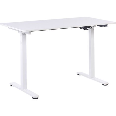 Schreibtisch elektrisch höhenverstellbar GRIFTON Weiß 120 cm 60 cm