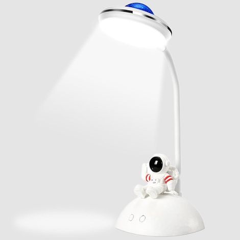 Lámpara de escritorio LED recargable para niños con proyector de estrellas y soporte para teléfono (1/5)