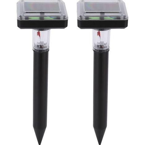 Repellente per talpe a LED e ultrasuoni, alimentato a energia solare, composto da 2 pezzi, portatile, robusto e durevole, ideale per hotel, ville e giardini. (1/5)