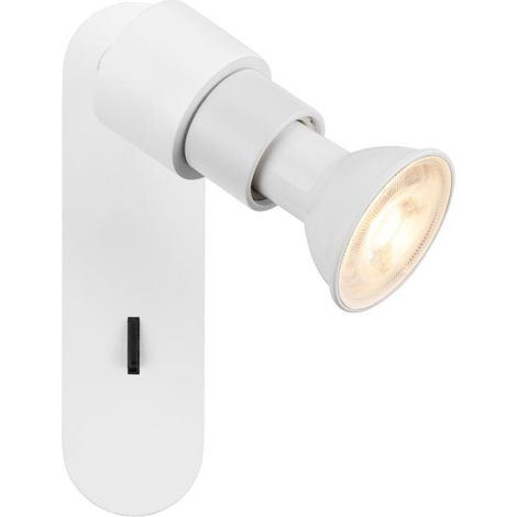 Applique plafonnier PURI 2.0 Basic rond interrupteur simple 6W GU10 blanc - SLV - 1008230