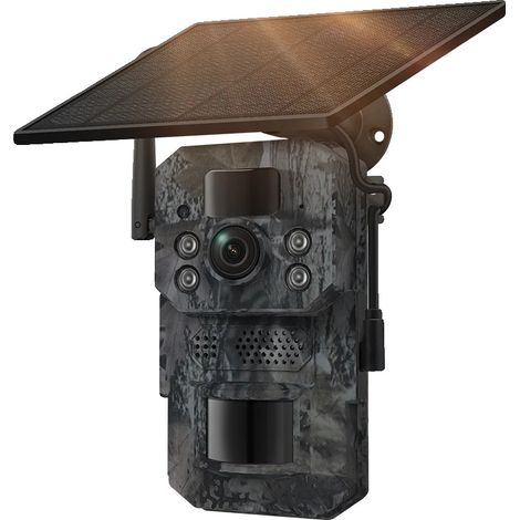 Cámara de vigilancia para exteriores, alimentada por energía solar, visión nocturna, 4G, sin GPS, sin mapa. (1/2)