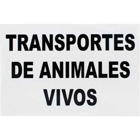 Señal de PVC Transporte Animales Vivos - Metal 20x30 cm, Negro y Blanco, Alta Visibilidad, DURADERA, LOGUI