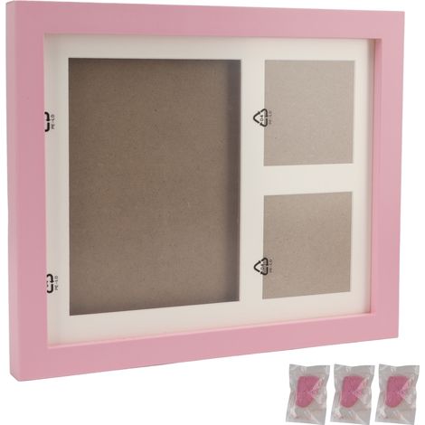 Cadre mural empreintes de pattes de chien et de chat - Kit empreintes de pattes pour animaux de compagnie - Rose boue (1/5)