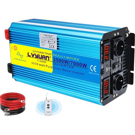 Onduleur, Onde Sinusoïdale Pure, Télécommande, 7000W 24V 2EU (1/2)