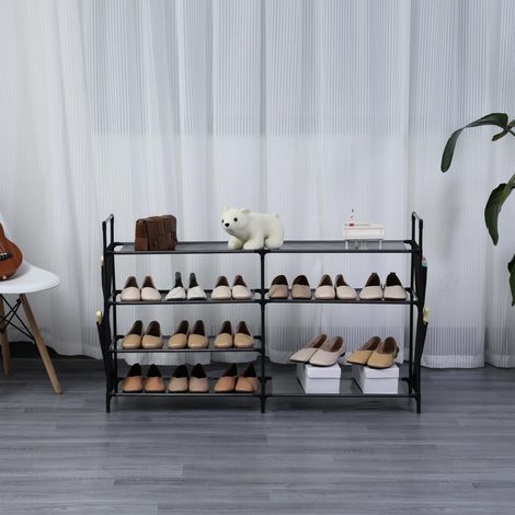 Herzberg schuhregal mit 7 ebenen 112 x 70 cm grau