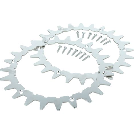 vhbw 2x Ramponi in acciaio compatibile con Worx WR167E, WR142E, WR143E, WR165E tosaerba - acciaio inox, 24 denti (1/4)