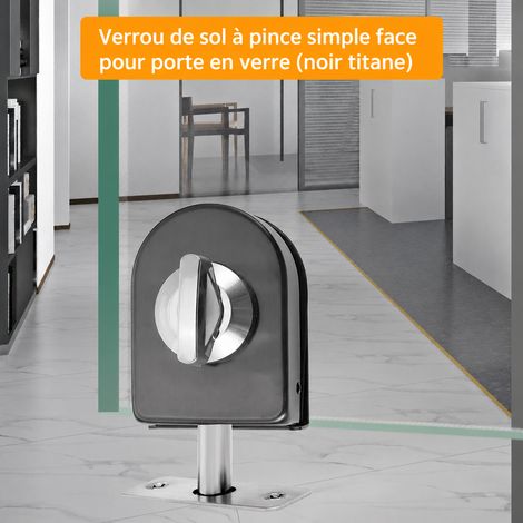 Serrure au sol 706 noir titane unilatérale à bouton rotatif pour porte vitrée 706 304 acier inoxydable 500 g – Livraison gratuite