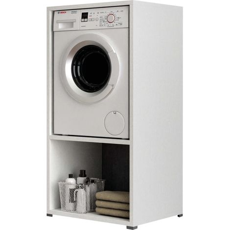 mobile per lavatrice bianco con vano 70x64x146 cm