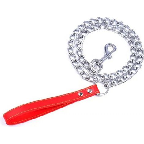 Hundeleine – Größe XL – Länge 120 cm – Hundeleine – Führleine – Kettenleine – Rot (1/5)