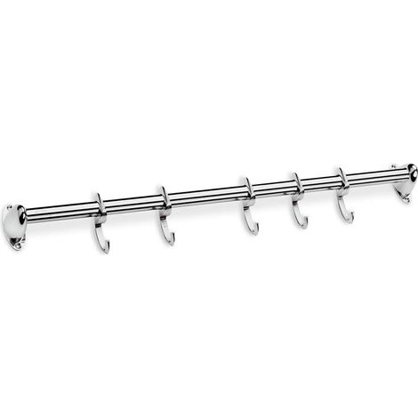 Giannini Mediterraneo barra 50 cm acciaio 5 ganci