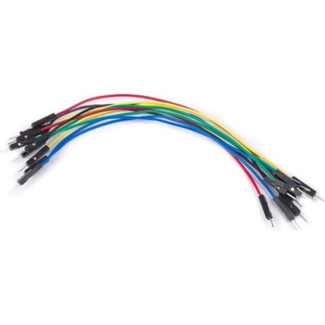 Juego de cables de conexión - 1 enchufe macho / macho - 15 cm - 10 piezas